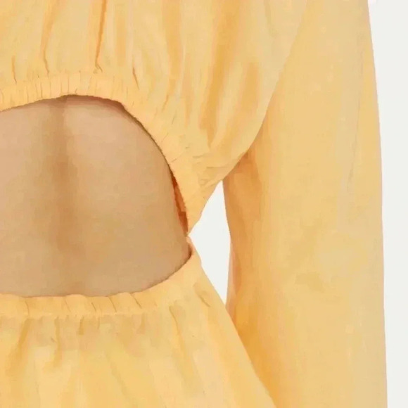 Vince cutout shirred blouse in tangelo sz XS - Picture 7 of 10